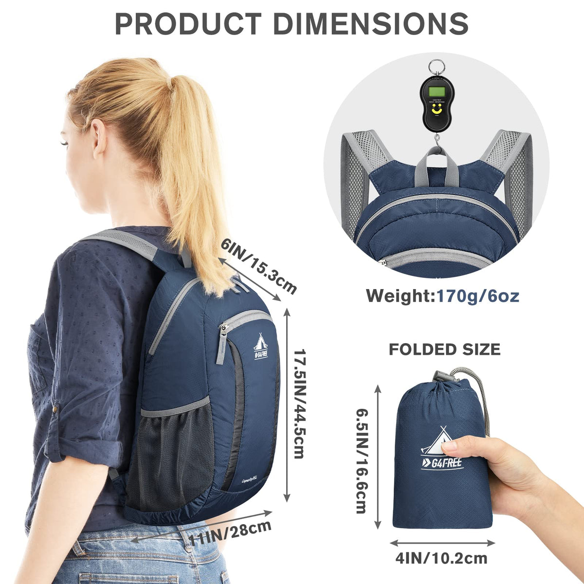 G4Free - G4Free Hiking Daypack Water Resistant Lightweight Packable Backpack -TN22B133A-TN22B133D-TN22B133B-TN22B133C
