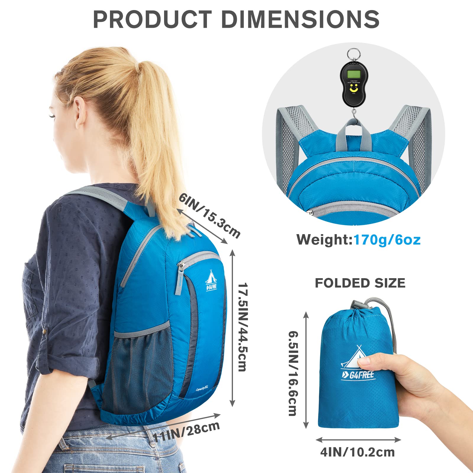 G4Free - G4Free Hiking Daypack Water Resistant Lightweight Packable Backpack -TN22B133A-TN22B133D-TN22B133B-TN22B133C