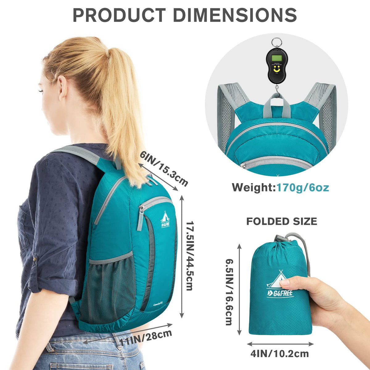 G4Free - G4Free Hiking Daypack Water Resistant Lightweight Packable Backpack -TN22B133A-TN22B133D-TN22B133B-TN22B133C