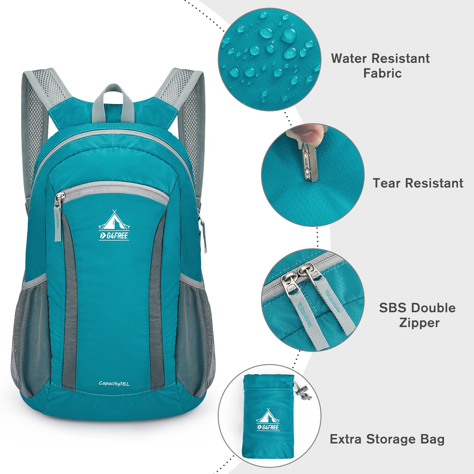 G4Free - G4Free Hiking Daypack Water Resistant Lightweight Packable Backpack -TN22B133A-TN22B133D-TN22B133B-TN22B133C