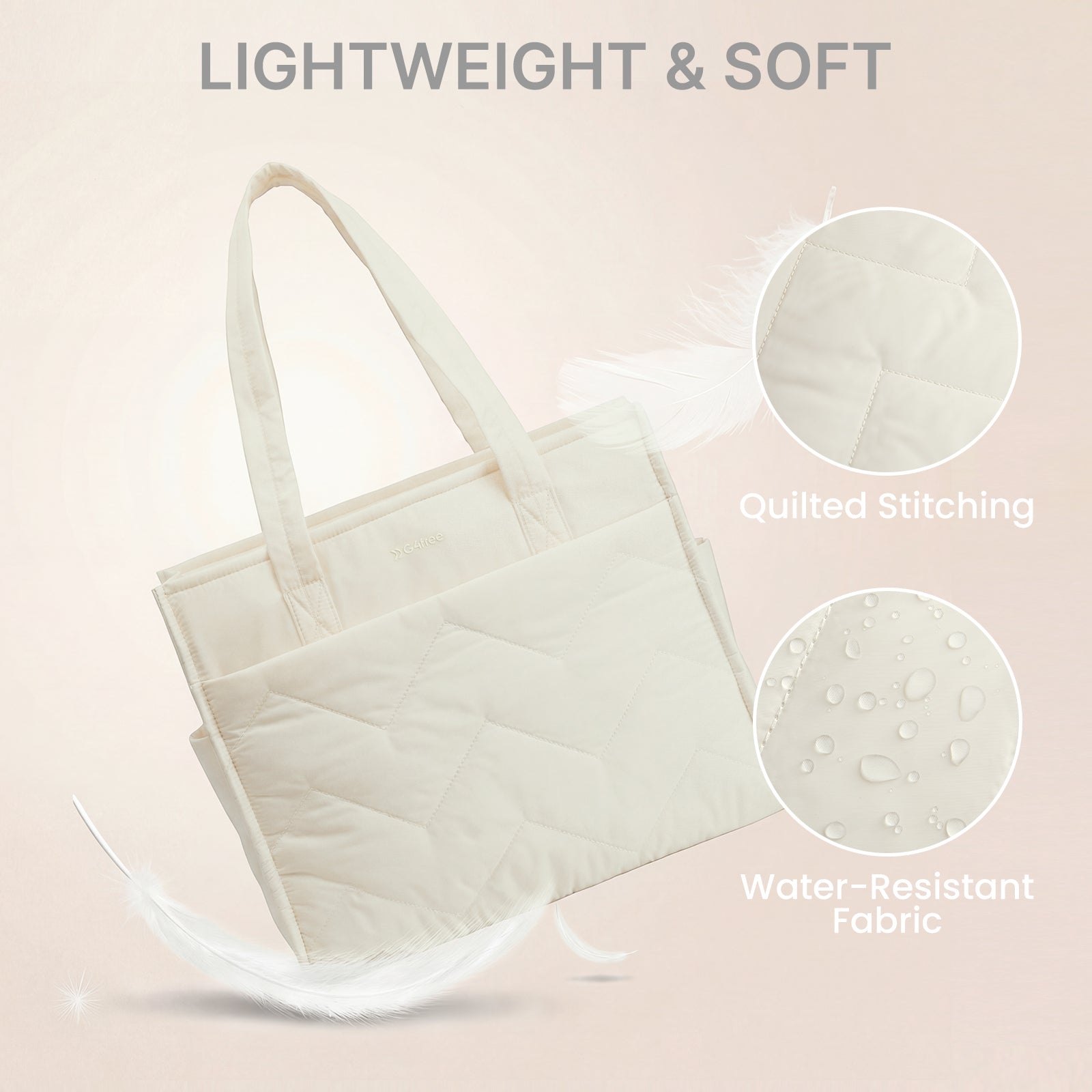 G4Free - G4Free Lightweight Quilted Tote with Laptop Compartment for Work & Travel -TN25B591A-TN25B591B-TN25B591C-TN25B591D