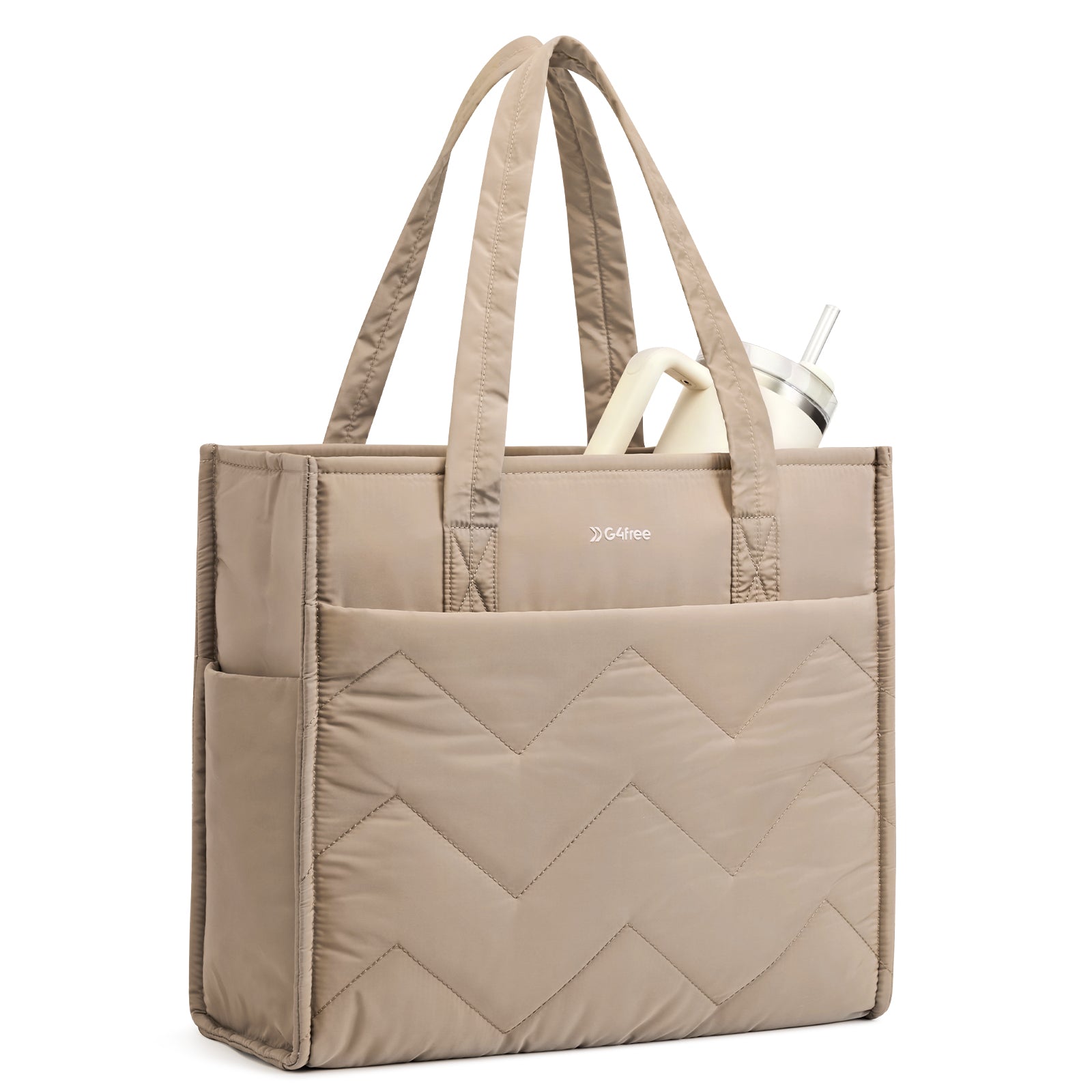 G4Free - G4Free Lightweight Quilted Tote with Laptop Compartment for Work & Travel -TN25B591A-TN25B591B-TN25B591C-TN25B591D