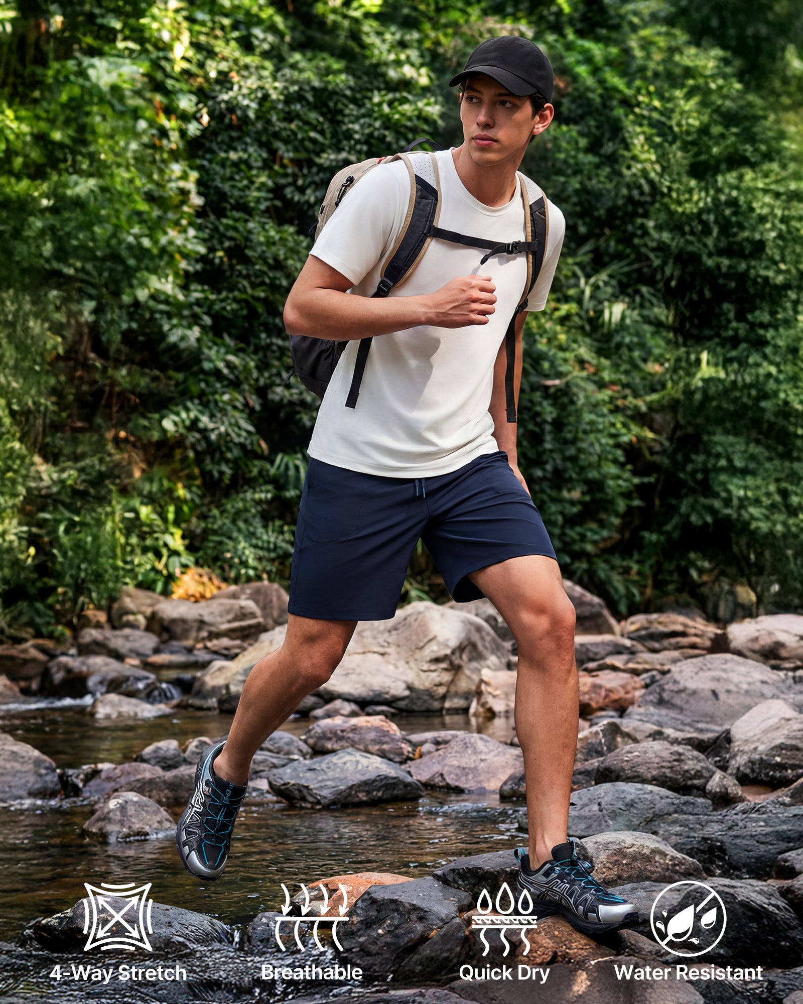 G4Free - G4Free Men's Hiking Shorts – Quick Dry -GF26EM893A001A-S-GF26EM893A001B-M-GF26EM893A001C-L-GF26EM893A001D-XL-GF26EM893A001E-XXL