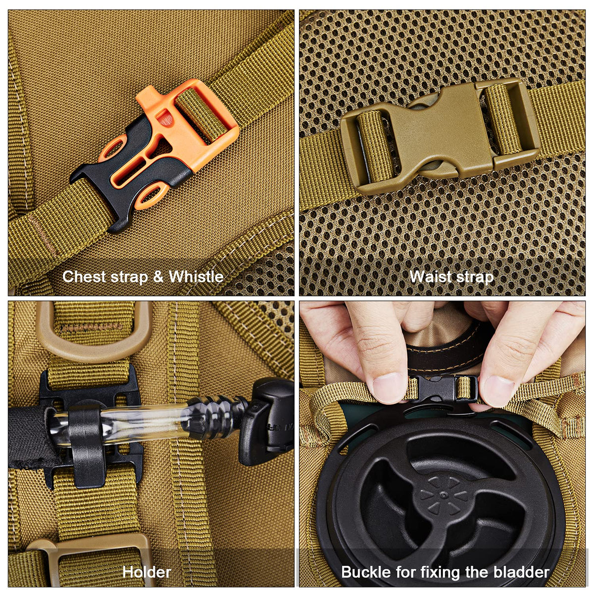 G4Free - G4Free Military Tactical Hydration Backpack with 3L Upgraded Bladder -D02V560A-D02V560B