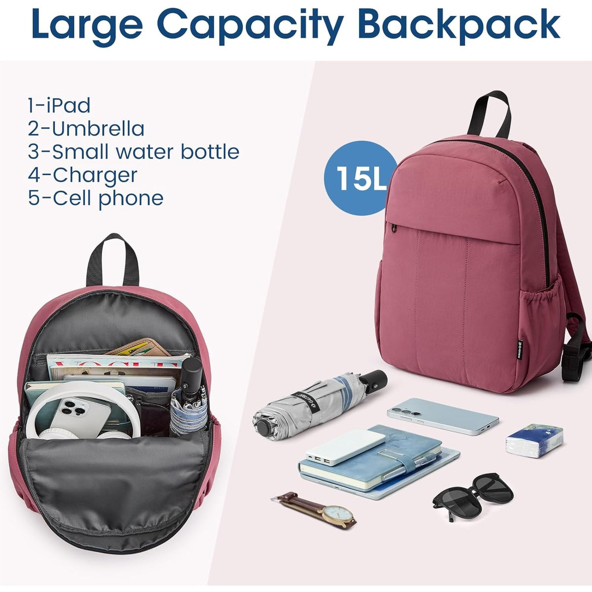 G4Free - G4Free Mini Hiking Backpack with Adjustable Straps -TN24B435A-TN24B435E-TN24B435C-TN24B435D-TN24B435F