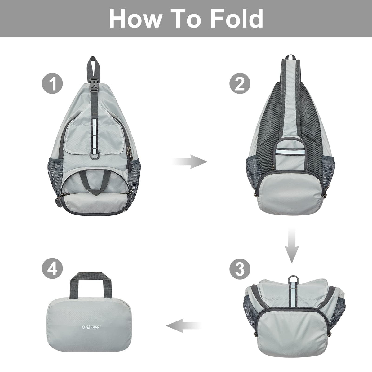 G4Free - G4Free Packable Crossbody Sling Backpack -TN21B007A-TN21B007D-TN21B007B-TN21B007E-TN21B007C