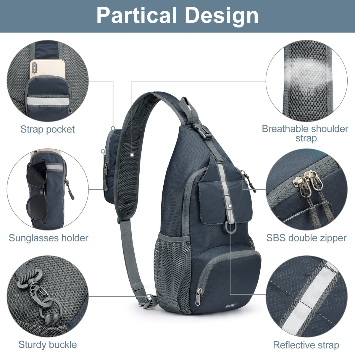 G4Free - G4Free Packable Crossbody Sling Backpack -TN21B007A-TN21B007D-TN21B007B-TN21B007E-TN21B007C
