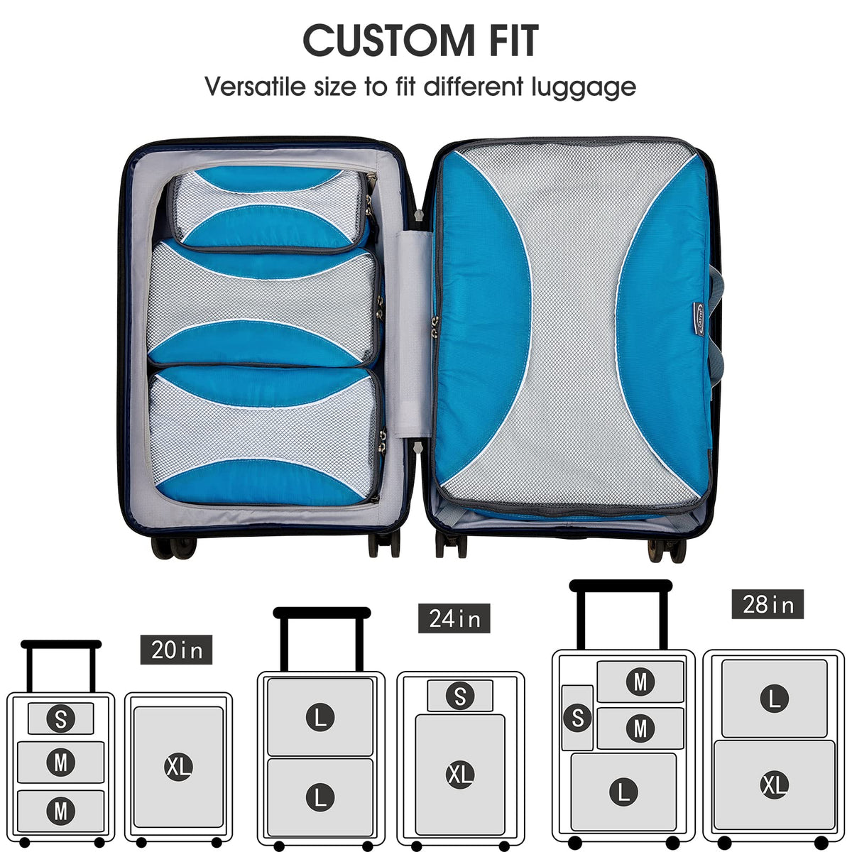 G4Free - G4Free Packing Cubes 6pcs Travel Accessories Organizers Travel Packing Bags -D10V005A-D10V005B