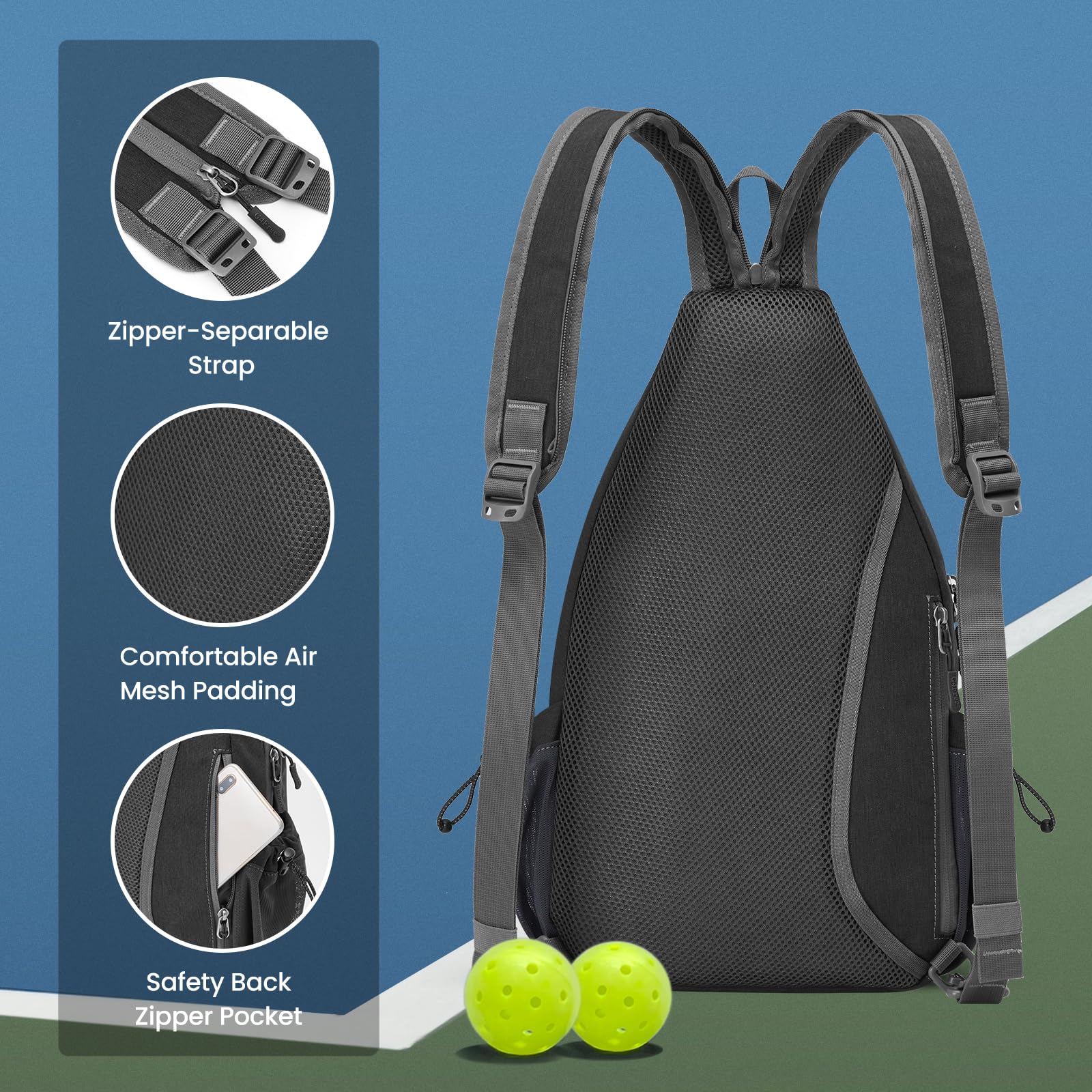 G4Free - G4Free Pickleball Bag with Adjustable Strap -TN23B320A-TN23B320B-TN23B320C
