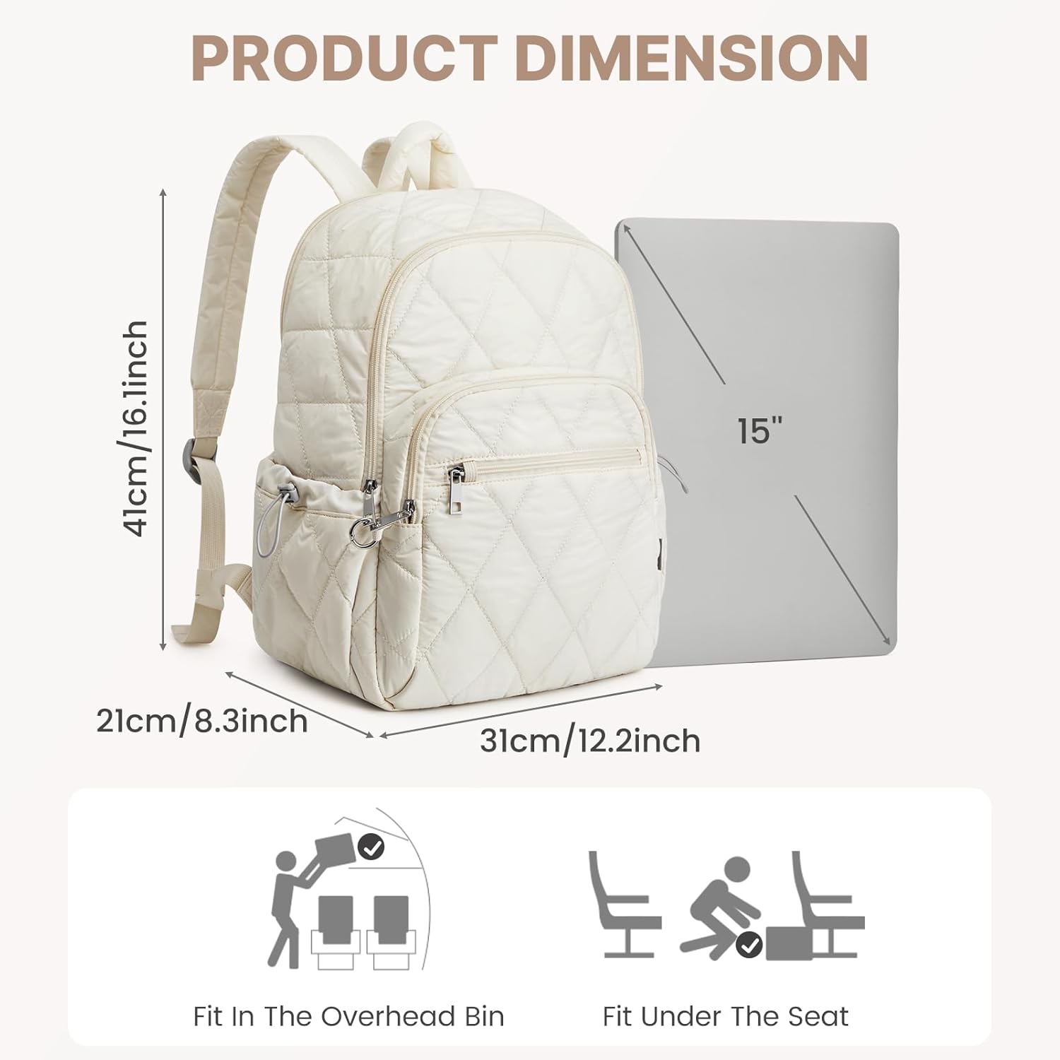 G4Free - G4Free Puffer Quilted with Anti-theft Buckle Backpack -TN25B585B-TN25B585A-TN25B585C