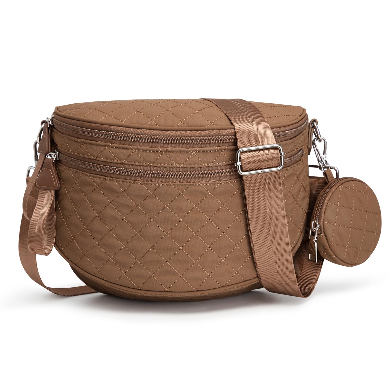 G4Free - G4Free Quilted Bum Bag Spacious Nylon with Removable Pouch -TN25B574B-TN25B574C-TN25B574A