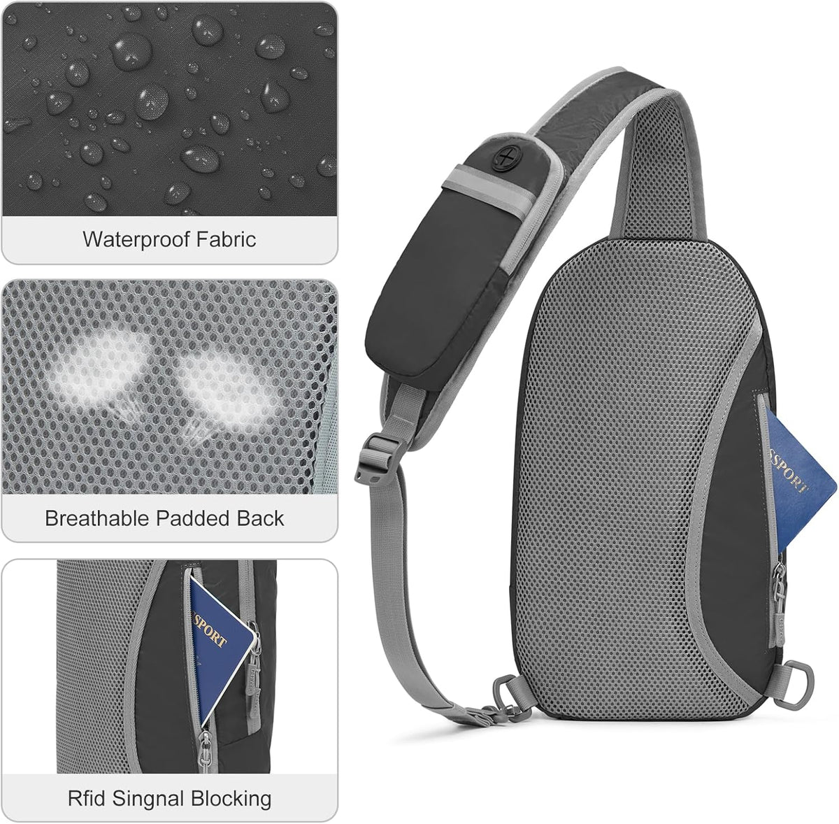 G4Free - G4Free RFID Blocking Lightweight Crossbody Chest Shoulder Bag -TN23B317D-TN23B317A-TN23B317E-TN23B317C-TN23B317B