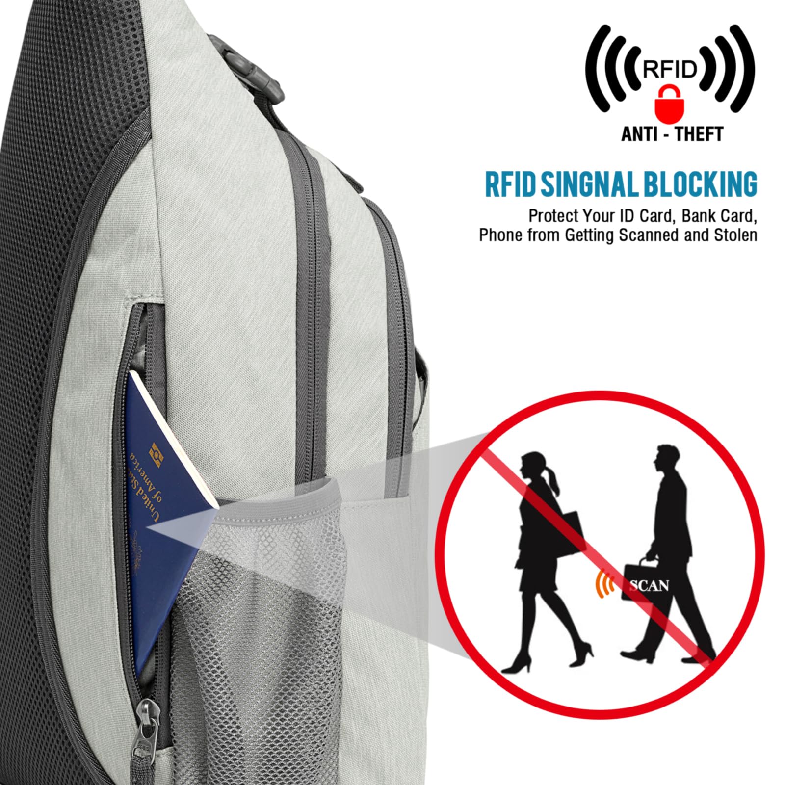 G4Free - G4Free RFID Blocking Sling Bag -D02V743C-D02V743P-D02V743S-D02V743A-D02V743N