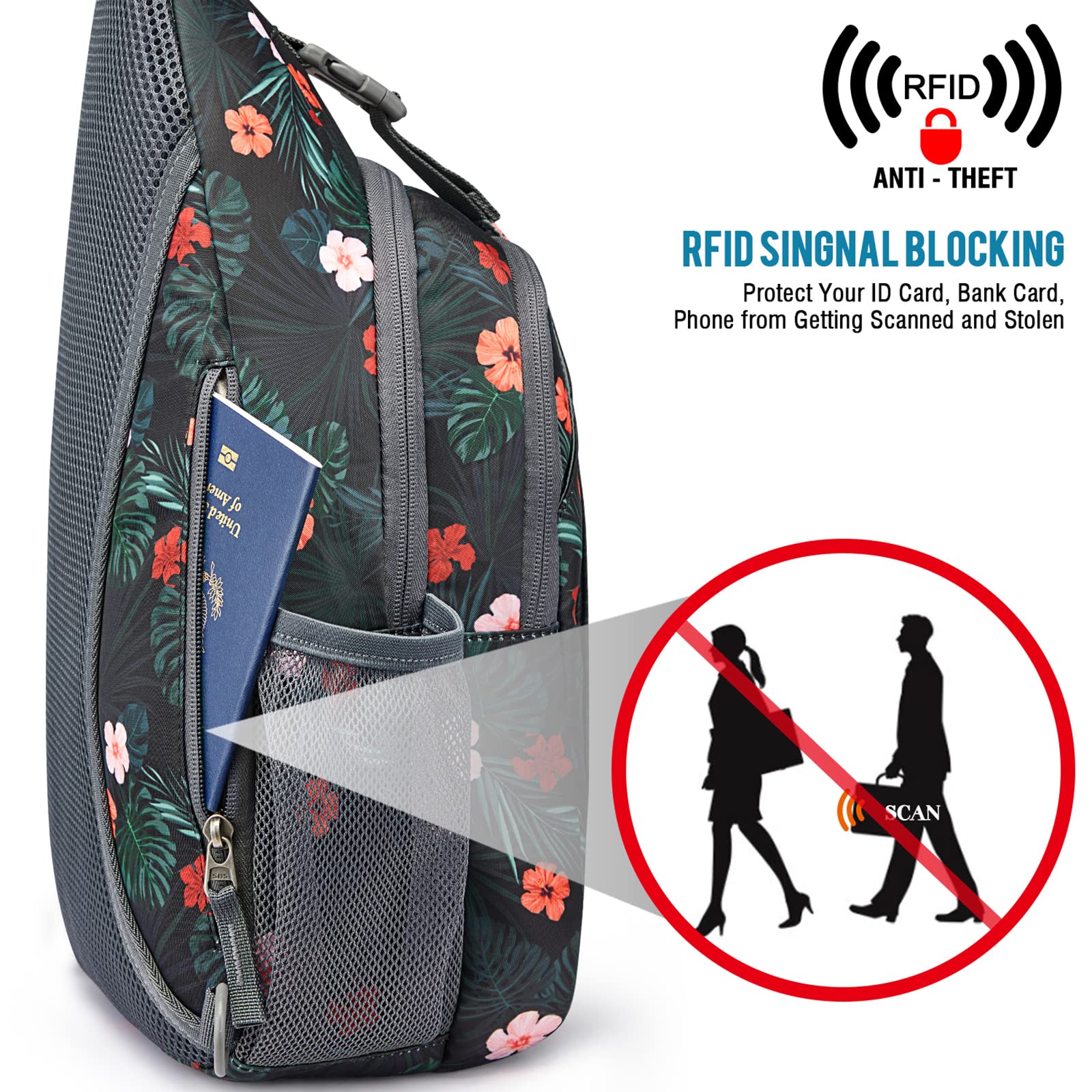 G4Free - G4Free RFID Blocking Sling Bag -D02V743C-D02V743P-D02V743S-D02V743A-D02V743N