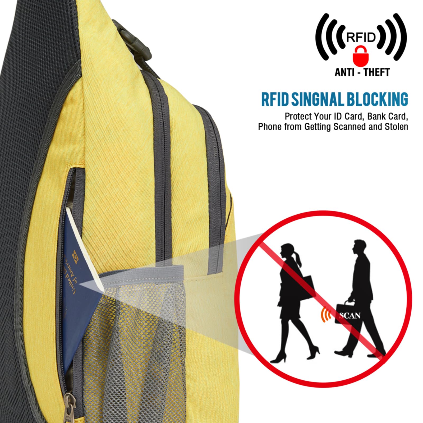 G4Free - G4Free RFID Blocking Sling Bag -D02V743C-D02V743P-D02V743S-D02V743A-D02V743N