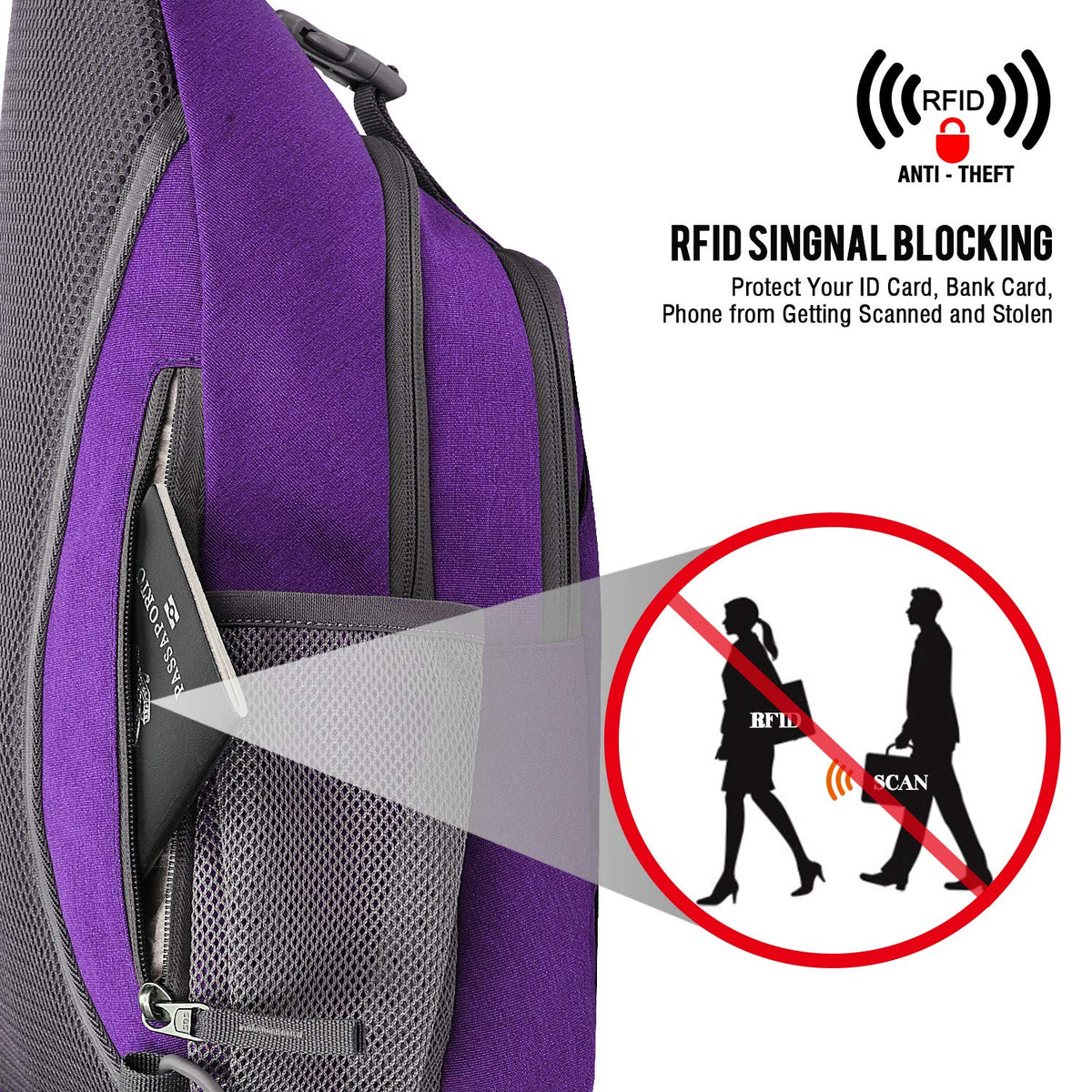 G4Free - G4Free RFID Blocking Sling Bag -D02V743C-D02V743P-D02V743S-D02V743A-D02V743N