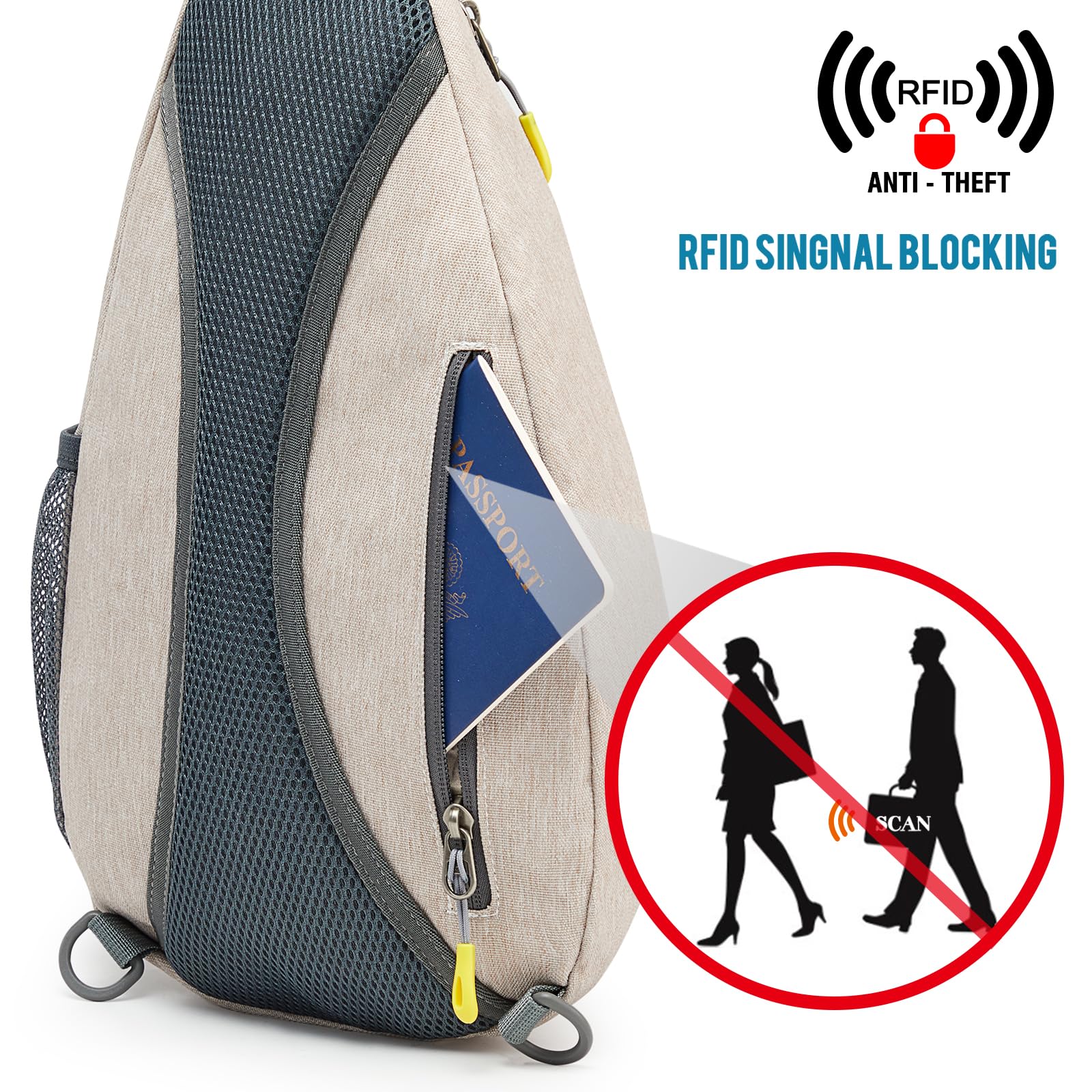 G4Free - G4Free RFID Sling Bag Crossbody Backpack -D02V708F-D02V708E-D02V708H-D02V708J-D02V708L