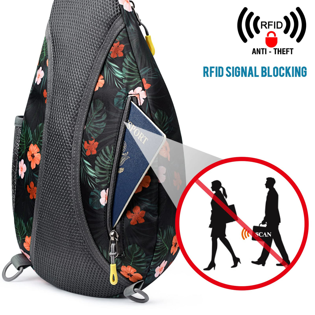 G4Free - G4Free RFID Sling Bag Crossbody Backpack -D02V708F-D02V708E-D02V708H-D02V708J-D02V708L
