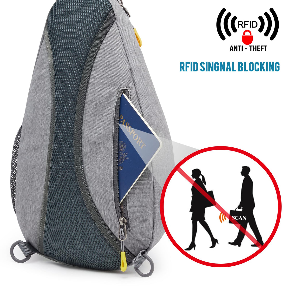 G4Free - G4Free RFID Sling Bag Crossbody Backpack -D02V708F-D02V708E-D02V708H-D02V708J-D02V708L