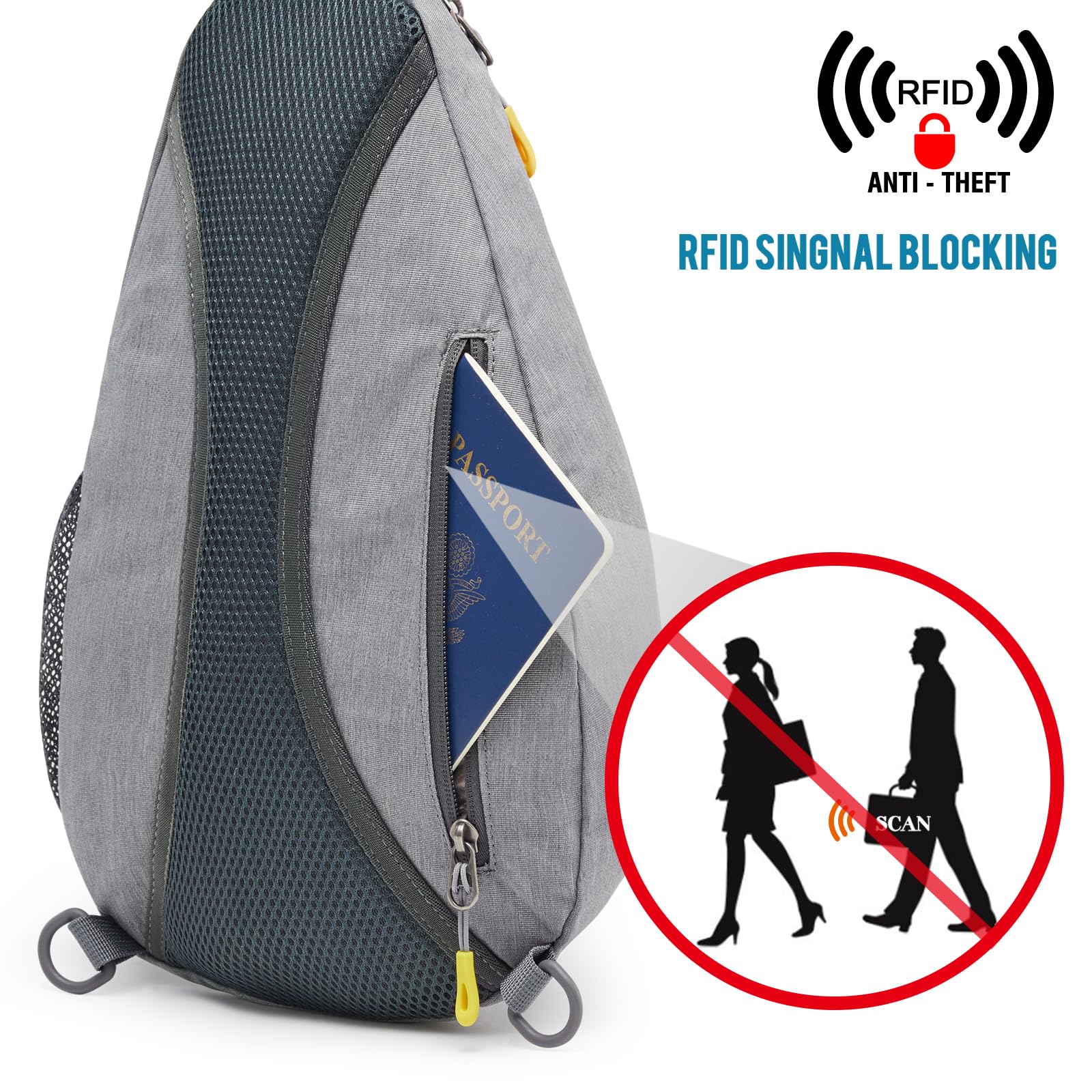 G4Free - G4Free RFID Sling Bag Crossbody Backpack -D02V708F-D02V708E-D02V708H-D02V708J-D02V708L