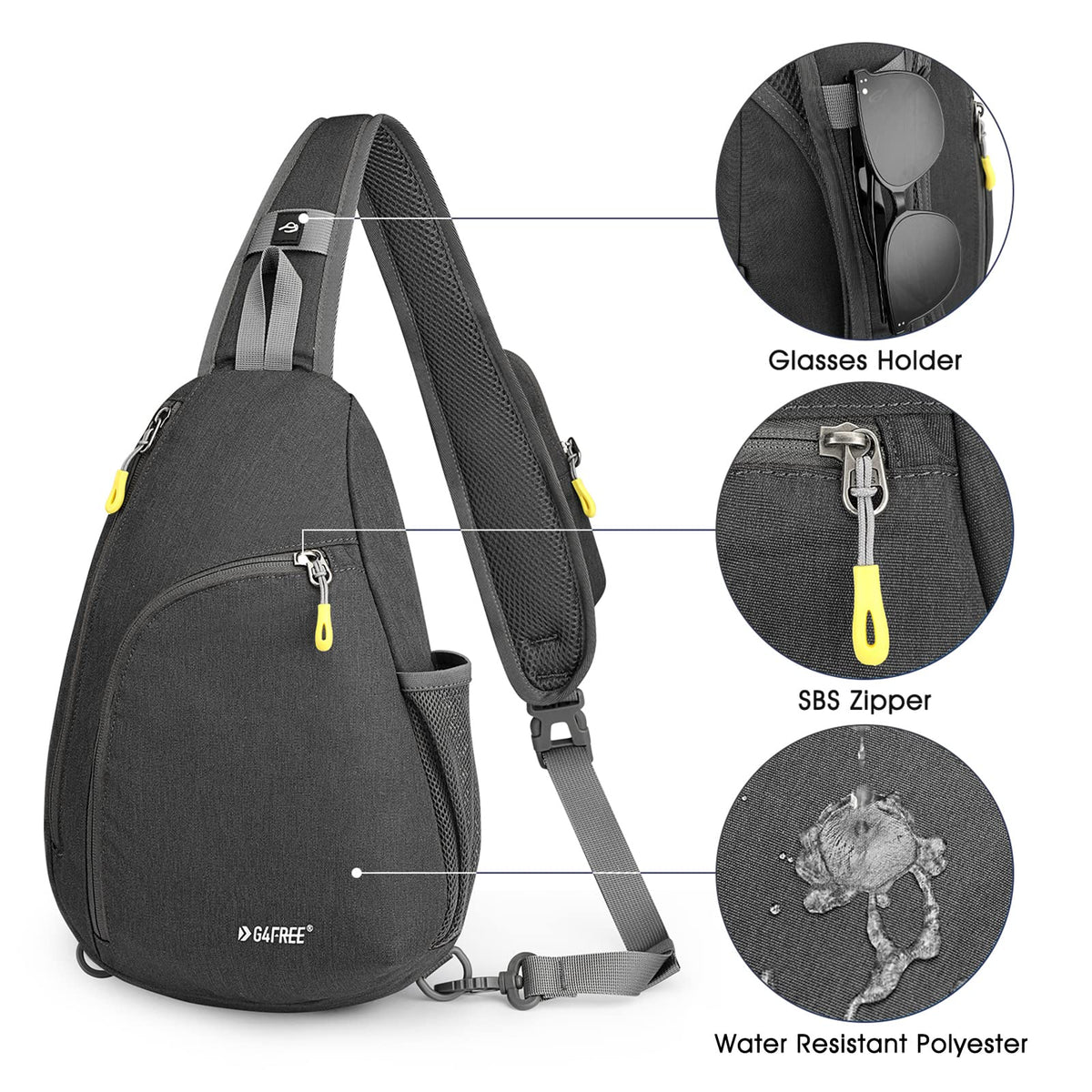 G4Free - G4Free RFID Sling Bag Crossbody Backpack -D02V708F-D02V708E-D02V708H-D02V708J-D02V708L