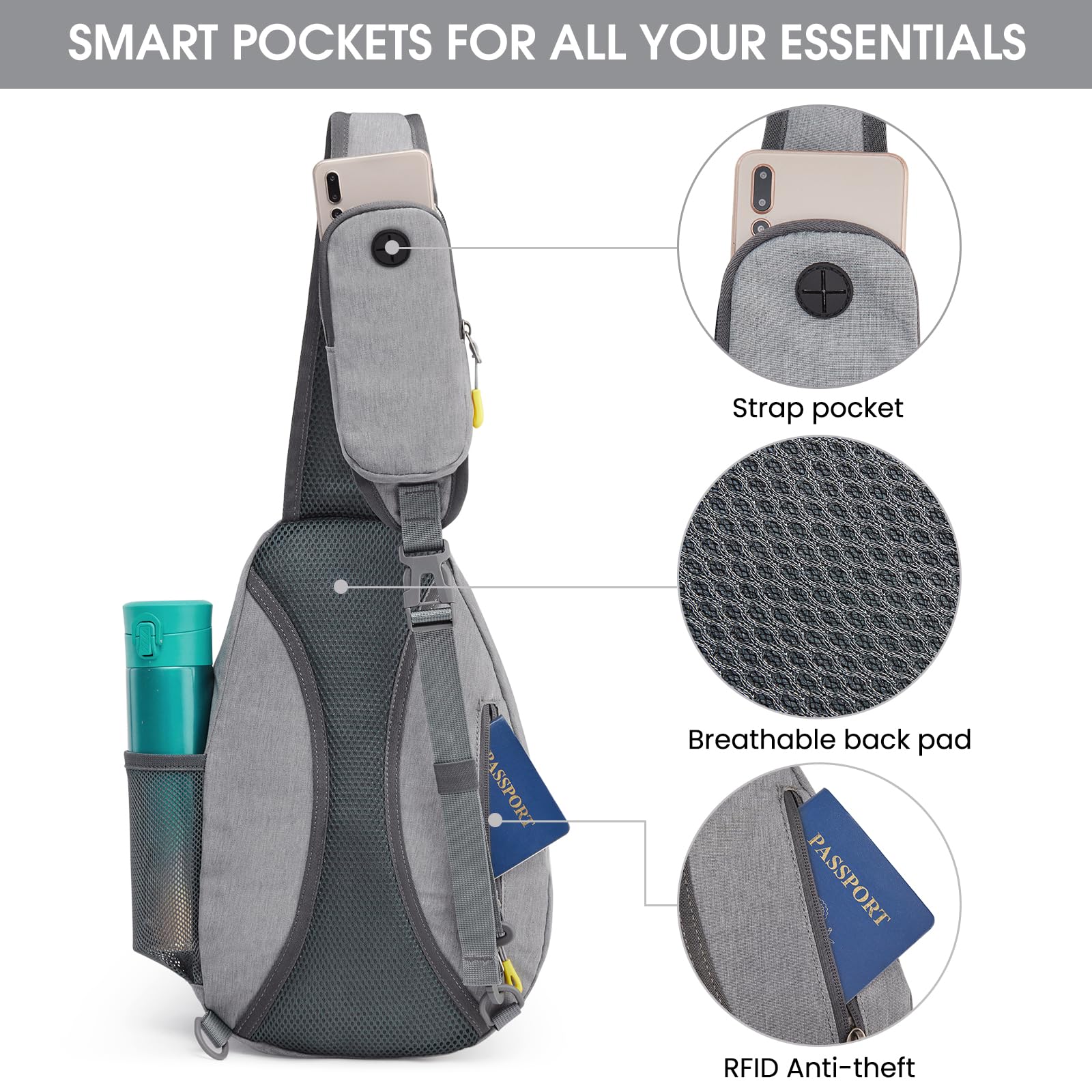 G4Free - G4Free RFID Sling Bag Crossbody Backpack -D02V708F-D02V708E-D02V708H-D02V708J-D02V708L