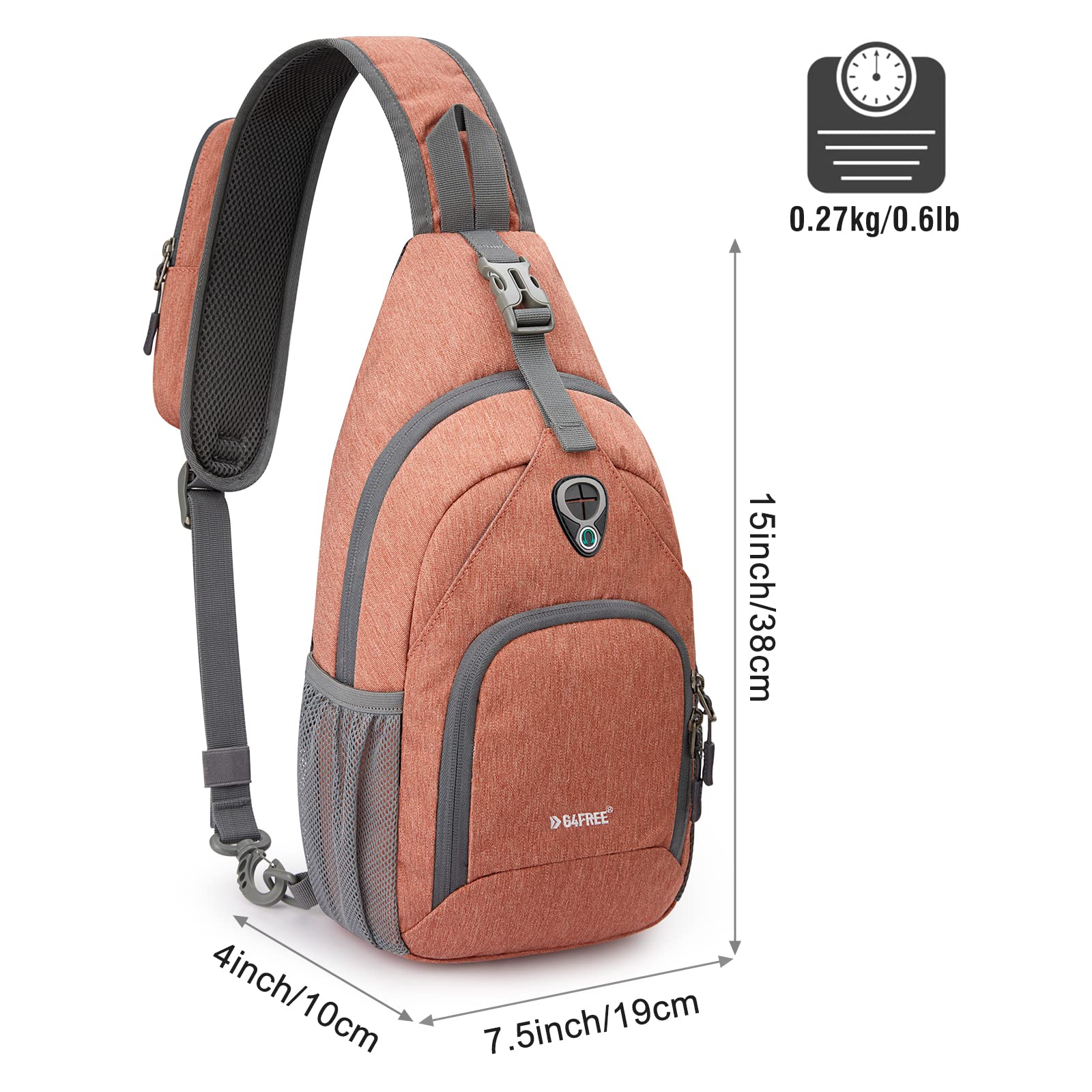 G4Free - G4Free RFID Sling Bag for Hiking Outdoor -TN22B091A-TN22B091E-TN22B091B-TN22B091F-TN22B091D