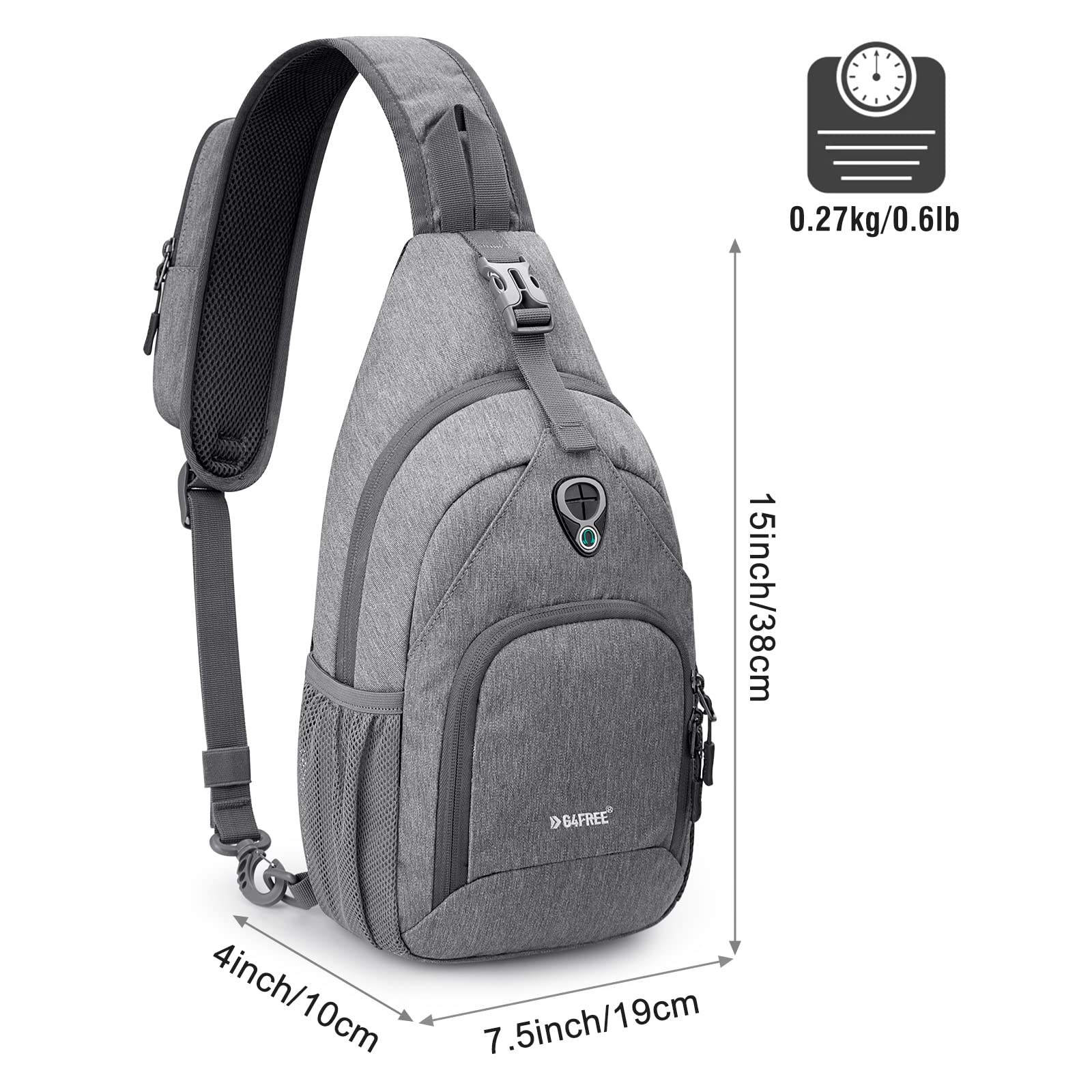G4Free - G4Free RFID Sling Bag for Hiking Outdoor -TN22B091A-TN22B091E-TN22B091B-TN22B091F-TN22B091D