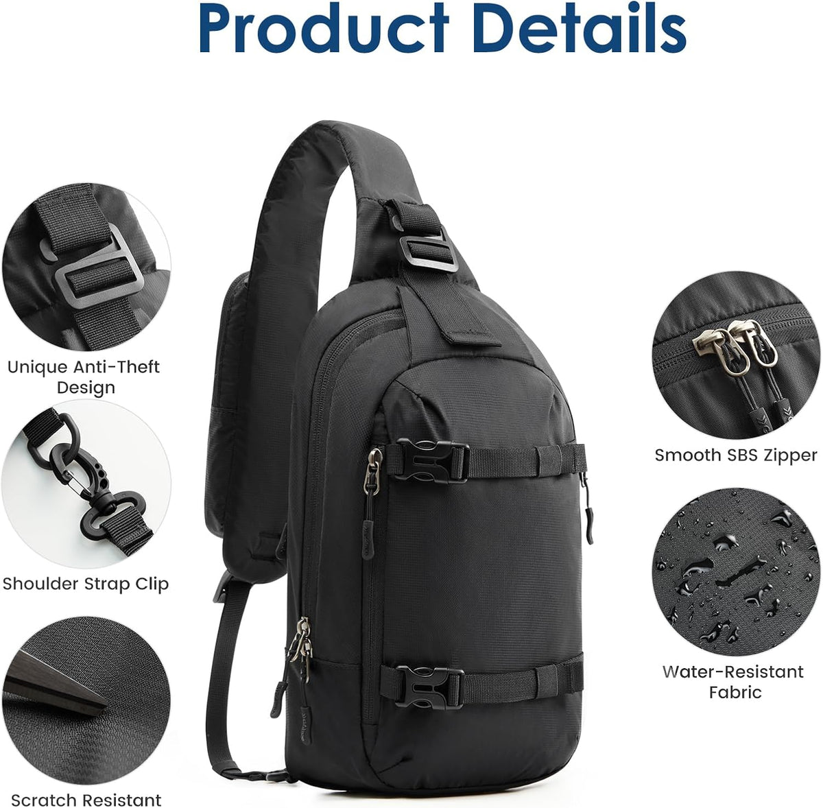 G4Free - G4Free Recycled Sling Bag for Men Anti-Theft with RFID Blocking -TN25B548A-TN25B548B-TN25B548C