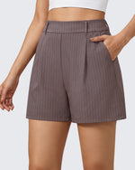G4Free - G4Free ShiftReady 5" High Waisted Pleated Trouser Shorts with Pockets -GF26E1004LJA001A-S-GF26E1004LJA001B-M-GF26E1004LJA001C-L-GF26E1004LJA001D-XL-GF26E1004LJA001E-XXL
