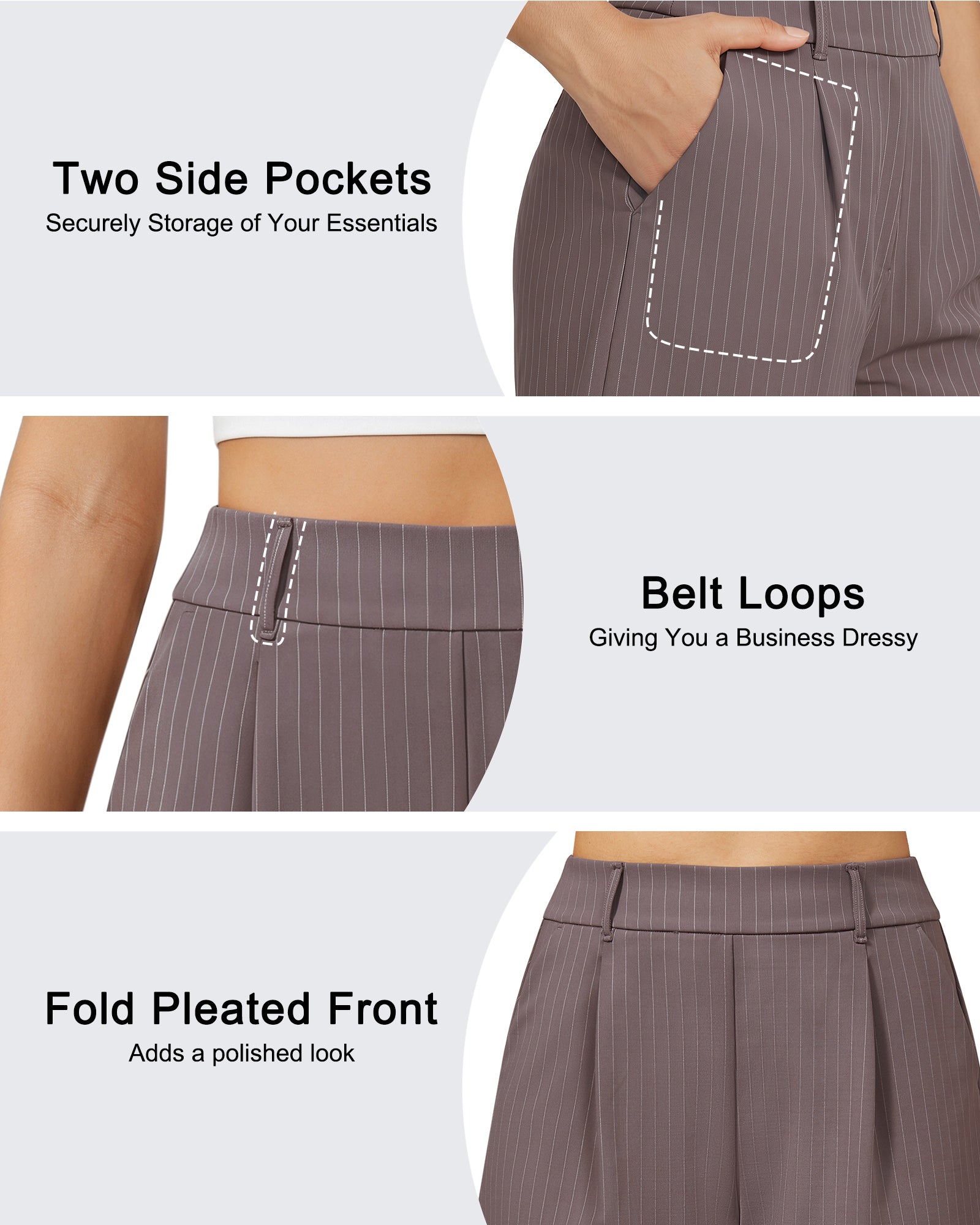 G4Free - G4Free ShiftReady 5" High Waisted Pleated Trouser Shorts with Pockets -GF26E1004LJA001A-S-GF26E1004LJA001B-M-GF26E1004LJA001C-L-GF26E1004LJA001D-XL-GF26E1004LJA001E-XXL