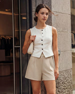 G4Free - G4Free ShiftReady 5" High Waisted Pleated Trouser Shorts with Pockets -GF26E1004LJA001A-S-GF26E1004LJA001B-M-GF26E1004LJA001C-L-GF26E1004LJA001D-XL-GF26E1004LJA001E-XXL