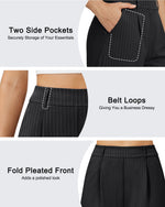 G4Free - G4Free ShiftReady 5" High Waisted Pleated Trouser Shorts with Pockets -GF26E1004LJA001A-S-GF26E1004LJA001B-M-GF26E1004LJA001C-L-GF26E1004LJA001D-XL-GF26E1004LJA001E-XXL