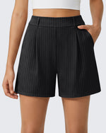 G4Free - G4Free ShiftReady 5" High Waisted Pleated Trouser Shorts with Pockets -GF26E1004LJA001A-S-GF26E1004LJA001B-M-GF26E1004LJA001C-L-GF26E1004LJA001D-XL-GF26E1004LJA001E-XXL