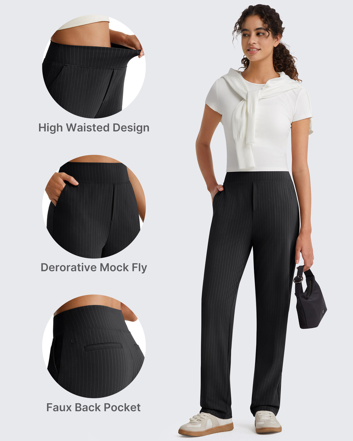 G4Free - G4Free ShiftReady Pinstripe Work Pants with Pockets Straight Leg -GF26D987LJA001A-S-GF26D987LJA001B-M-GF26D987LJA001C-L-GF26D987LJA001D-XL-GF26D987LJA001E-XXL