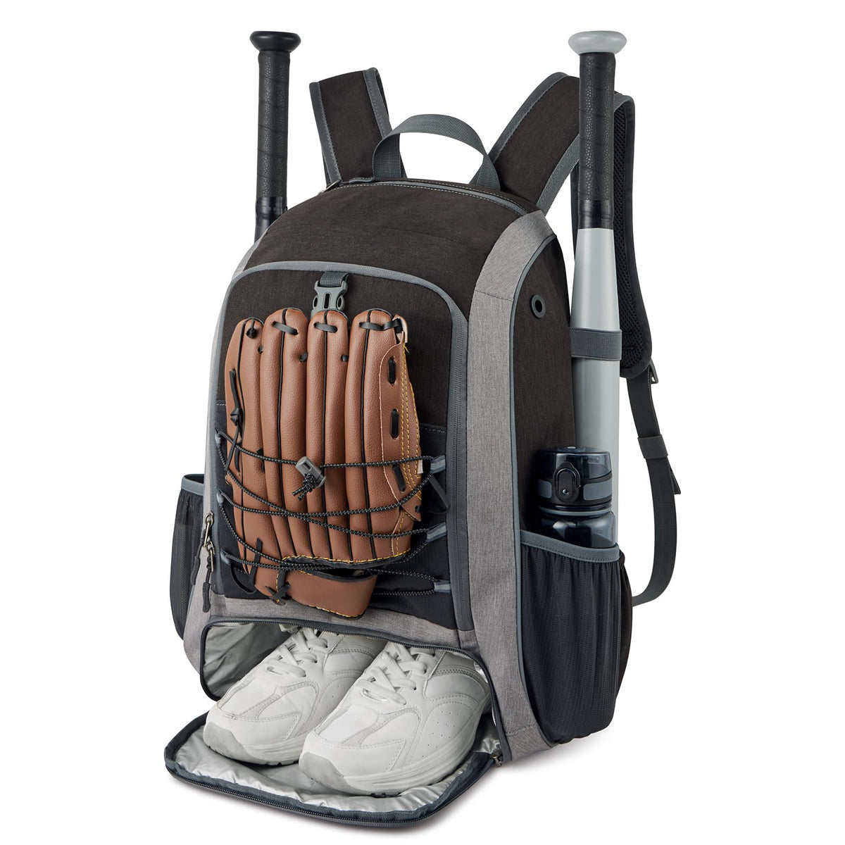 G4Free - G4Free Shoe Compartment Baseball Large Bat Backpack with Fence Hook -TN24B366B-TN24B366D-TN24B366A