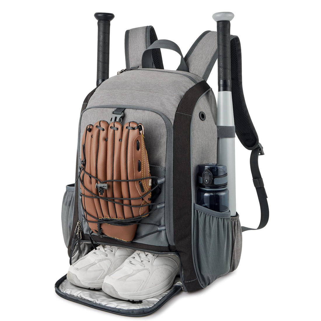 G4Free - G4Free Shoe Compartment Baseball Large Bat Backpack with Fence Hook -TN24B366B-TN24B366D-TN24B366A