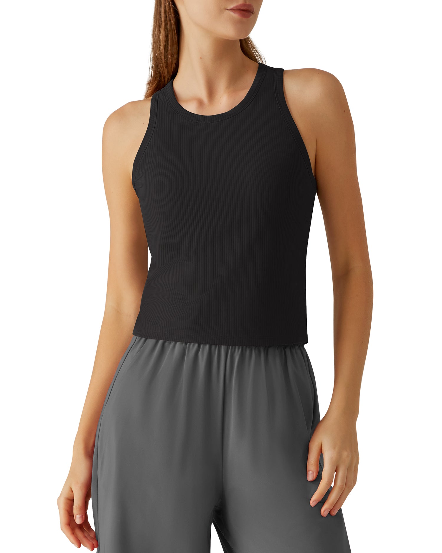 G4Free - G4Free Slim Fit Racerback Ribbed Tank -GF26L823A001F-XS-GF26L823A001A-S-GF26L823A001B-M-GF26L823A001C-L-GF26L823A001D-XL