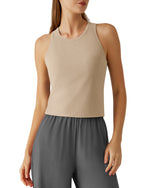 G4Free - G4Free Slim Fit Racerback Ribbed Tank -GF26L823F001F-XS
