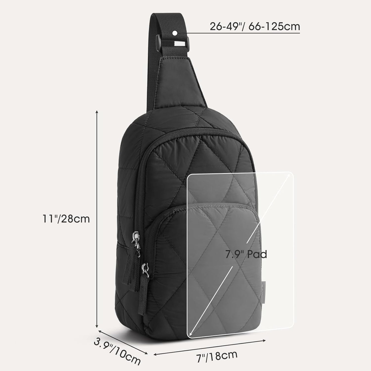 G4Free - G4Free Sling Bag, Casual Quilted Puffer Crossbody Purse Lightweight Fanny Packs -TN24B490C-TN24B490A-TN24B490B