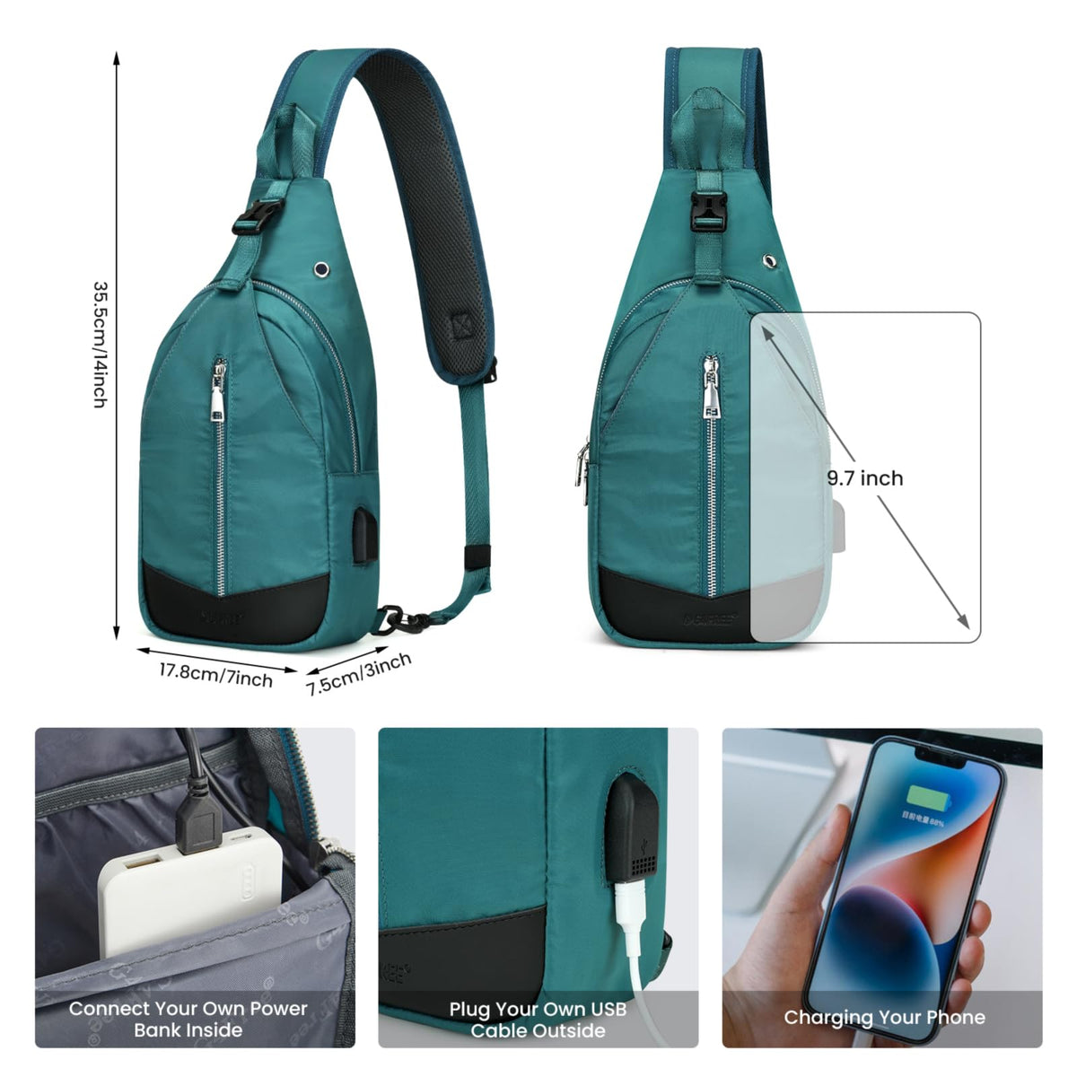G4Free - G4Free Sling Bag RFID Blocking Crossbody Sling Bag -TN23B196C-TN23B196B