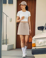 G4Free - G4Free Smoofit 16" Modal Soft A Line Sweat Skirt Elastic Drawstring with Pockets -GF26S966A001A-S-GF26S966A001B-M-GF26S966A001C-L-GF26S966A001D-XL-GF26S966A001F-XS
