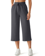 G4Free - G4Free Smoofit Drawstring Wide Leg Capri Pants with Pockets -GF26J907A001A-S