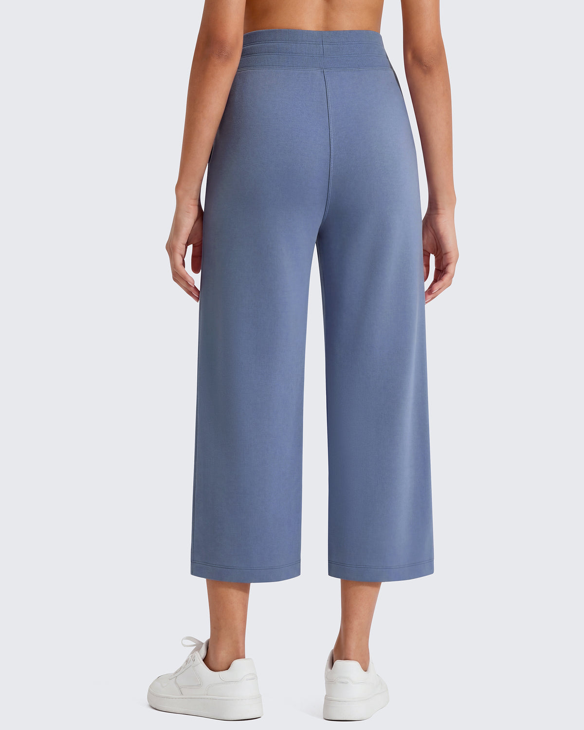 G4Free - G4Free Smoofit High Waisted Drawstring Wide Leg Capris with Pockets -GF26J982A001A-S-GF26J982A001B-M-GF26J982A001C-L-GF26J982A001D-XL-GF26J982A001E-XXL