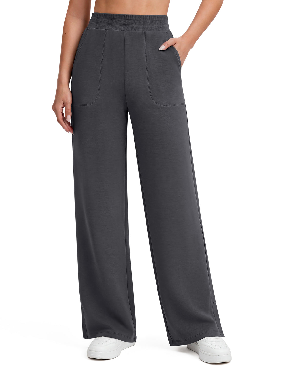G4Free - G4Free Smoofit Modal Soft Sweatpants Ribbed Waist Side Slit with Pockets -GF26J1018A001A-S-GF26J1018A001B-M-GF26J1018A001C-L-GF26J1018A001D-XL-GF26J1018A001E-XXL