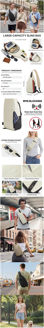 G4Free - G4Free Stylish RFID Anti-Theft Chest Bag -TN25B617A-TN25B617B-TN25B617C