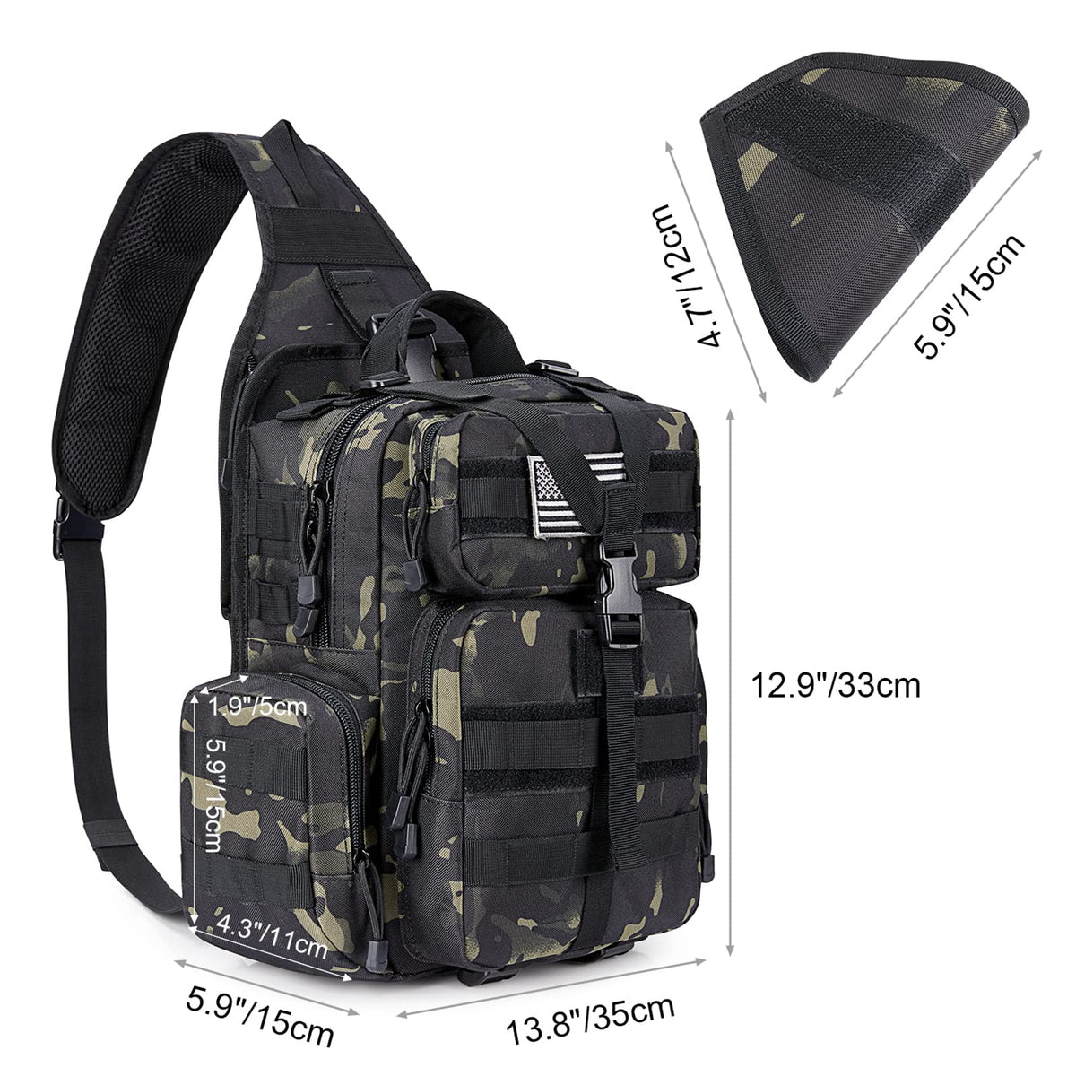 G4Free - G4Free Tactical EDC Sling Bag Backpack with Pistol Holster -D02V759D-D02V759A-D02V759F-D02V759B