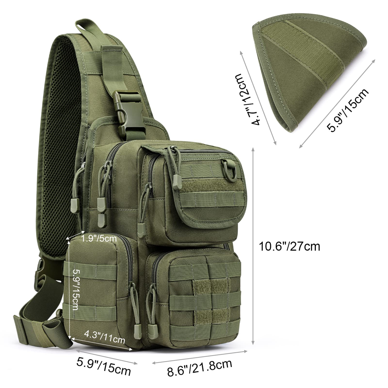 G4Free - G4Free Tactical EDC Sling Bag Pack with Pistol Holster -D02V666B-D02V666A
