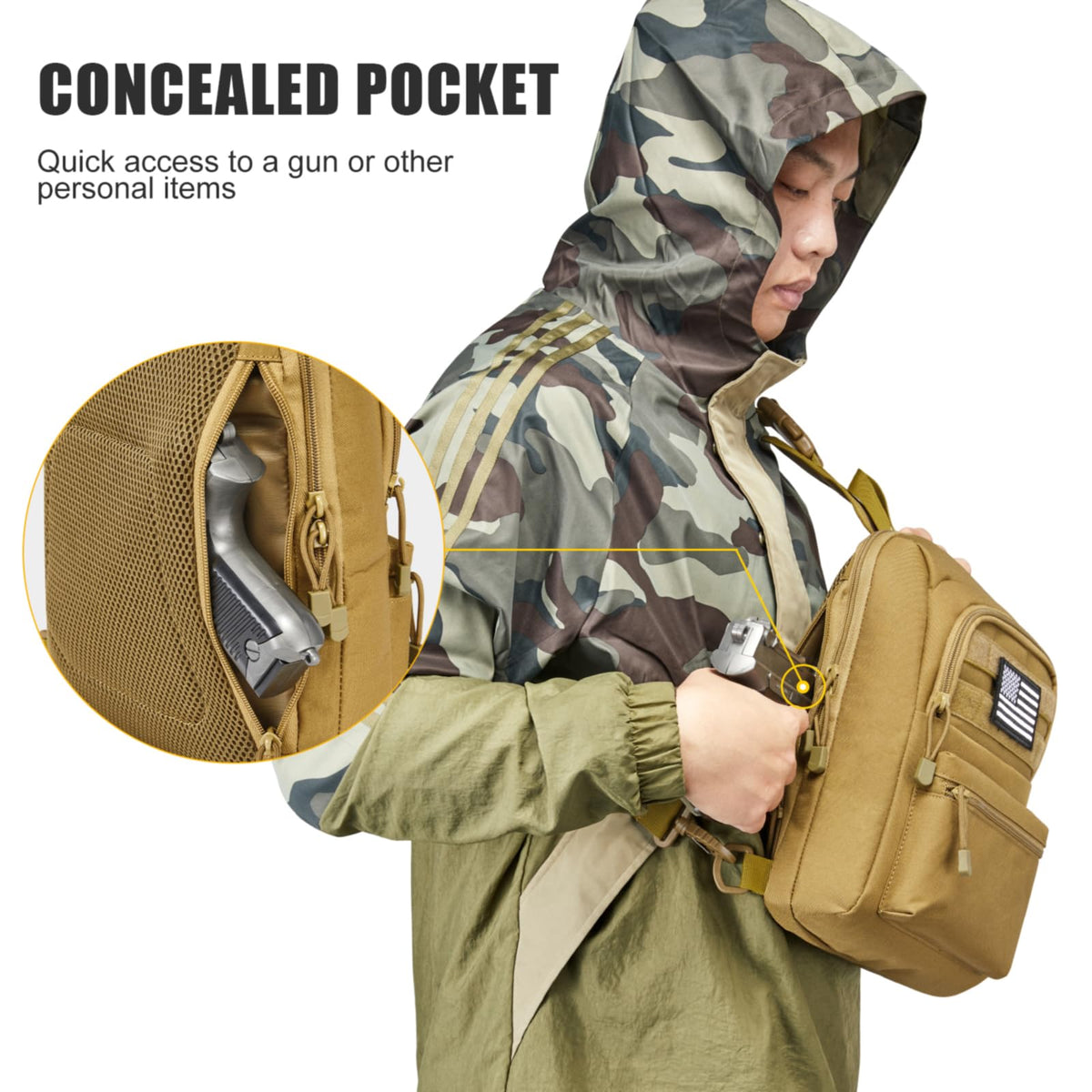 G4Free - G4Free Tactical Military Rover Shoulder Sling Pack -TN22B161B-TN22B161C-TN22B161A