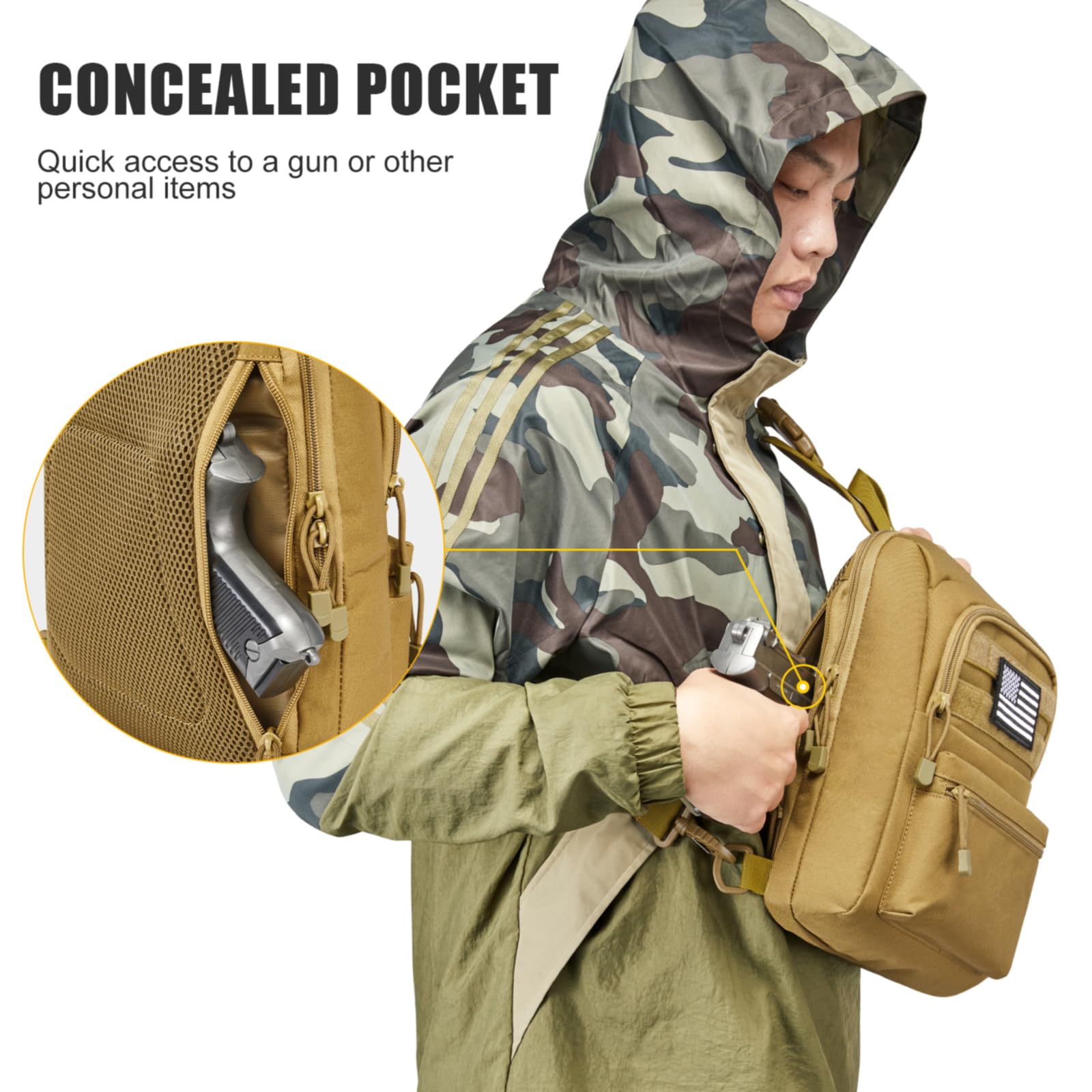 G4Free - G4Free Tactical Military Rover Shoulder Sling Pack -TN22B161B-TN22B161C-TN22B161A